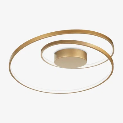 The Range Oz LED Decorative Swirl Integrated LED Semi Flush Light Gold, 3000K - Gold