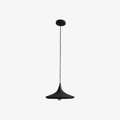 The Range Retro Matt Black And Gold Flared Shaped Ceiling Pendant Light Shade - Matt Black
