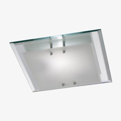 The Range Mira Flush Ceiling, 350mm Square, 2 Light E27 Polished Chrome - Polished Chrome