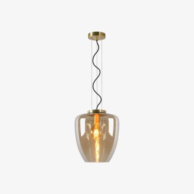 The Range Florien Modern Pendant Light Amber - Brass