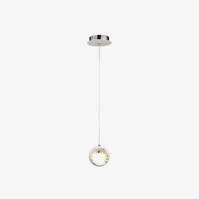 The Range Salvio Ceramic Round Sculpture Ceiling Pendant 1 x 3W LED Chrome, White - White