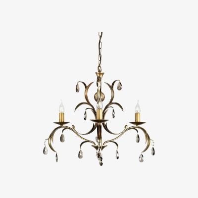 The Range Lily Chandelier 3 Light Metallic Bronze Floral Leaves Design - Metallic Bronze