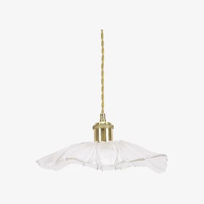 The Range Cassia Clear Glass Flower Gold Pendant Ceiling Light - Gold