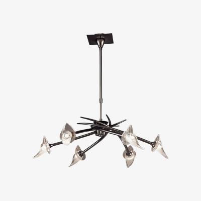 The Range Flavia Telescopic Ceiling Pendant Semi Flush 6 Light G9, Black Chrome - Black Chrome