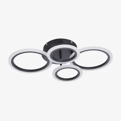 The Range 4-Light Rings Adjustable LED Ceiling Light with Remote Control - Black