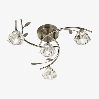The Range Macai Antique Brass 4Lt Semi-Flush - Antique