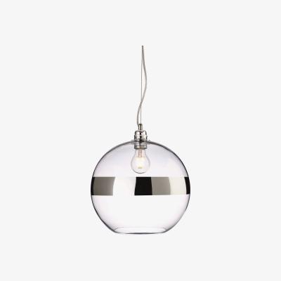The Range Saturn 1 Light Globe Ceiling Pendant Chrome, Clear Glass, E27 - Clear Glass