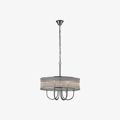 The Range Vanessa Ceiling Pendant Round 6 Light Polished Chrome, Crystal - Polished Chrome