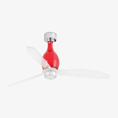 The Range Mini Eterfan Led Shiny Red, Transparent Ceiling Fan With DC Motor  Light - Shiny Red