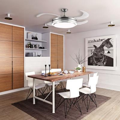 The Range Retractable Ceiling Fan with Dimmable LED Light - Silver
