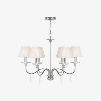 The Range Finsbury Park 6 Light Chandelier Polished Nickel Finish - Shades Not Included - Polished Nickel