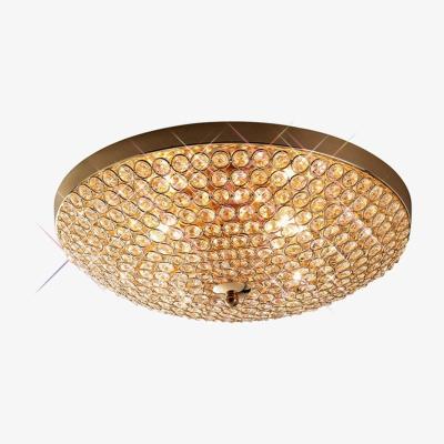 The Range Ava Flush Bowl Ceiling 4 Light French Gold, Crystal - French Gold