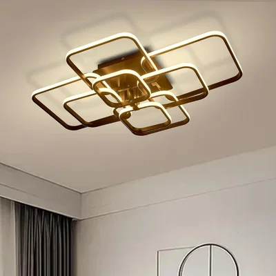 The Range Square Chandelier Ceiling Light (Black Frame) - Black / 160W / 20cm