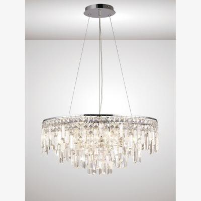 The Range Maddison Ceiling Pendant Round 8 Light G9 Polished Chrome, Crystal - Polished Chrome