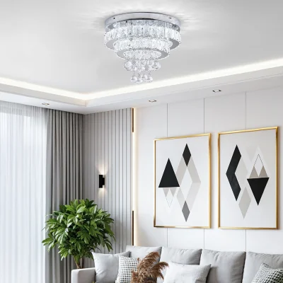 The Range Lifeideas 34W Crystal LED Ceiling Light - Chrome Colour&Transparent