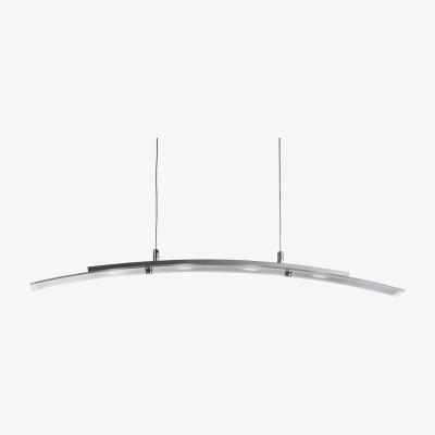 The Range Miami Silver 4Lt LED Curved Pendant  - Chrome