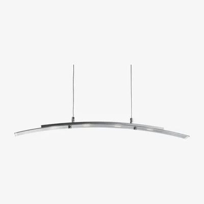 The Range Miami Silver 4Lt LED Curved Pendant  - Chrome