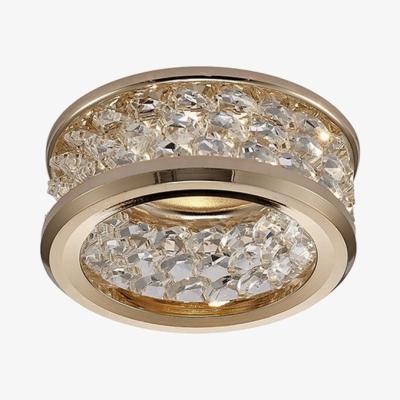 The Range Dante GU10 Recessed Downlight with 3 Levels Of Crystal Beads French Gold, Clear - French Gold
