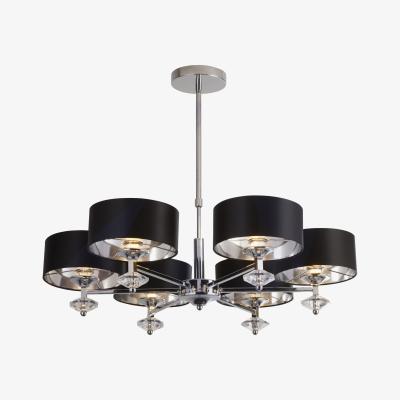 The Range Bath Chrome and Black 6Lt Pendant  - Chrome
