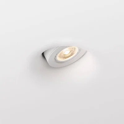 The Range Neu 1 Light Round Recessed Spotlight Plaster - White