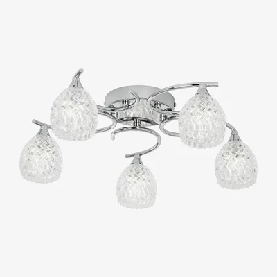 The Range Boyer 5 Light Semi Flush Multi Arm Ceiling Light Chrome, G9 - Chrome