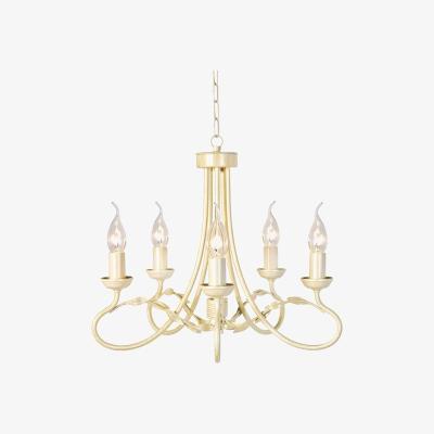 The Range Olivia 5 Light Chandelier Ivory, Gold Finish, E14 - Gold