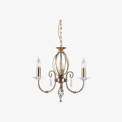 The Range Aegean Chandelier 3 Light Aged Brass Finish, E14 - Aged Brass
