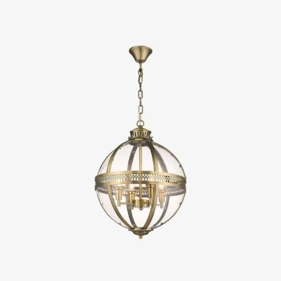 The Range Spring 4 Light Ceiling Pendant Antique Brass Glass, E14 - Antique Brass / 43cm