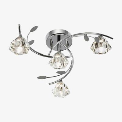 The Range Sierra 4 Light Multi Arm Ceiling Semi Flush Light Chrome and Glass, G9 - Chrome