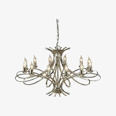 The Range Penn 12 Light Chandelier Polished Nickel Plate Finish, E14 - Polished Nickel Plate