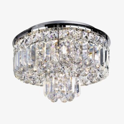 The Range Hayley 5 Light Flush Ceiling Light Chrome, Crystal, G9 - Chrome