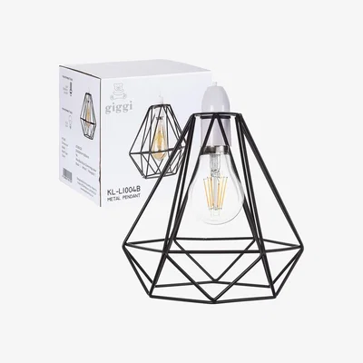 The Range Metal Cage Pendant Light Shade - Black