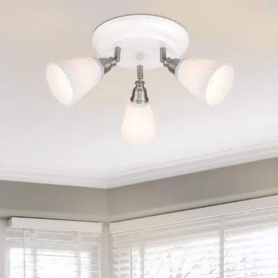 The Range COSYLYTE Leverton 3 Light Round Plate Glass Spotlight - White