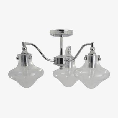 The Range 3 Light Glass Fluted Flush Fitting