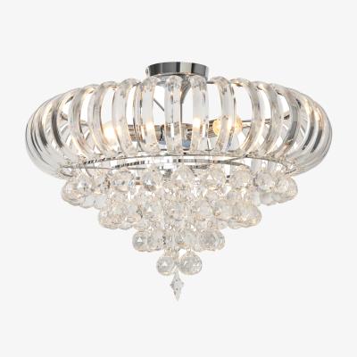 The Range Penny Crystal Effect Semi Flush Ceiling Light - Chrome