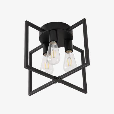 The Range Livingandhome Black 3-Light Ceiling Light with E27 Bulb Base - Black