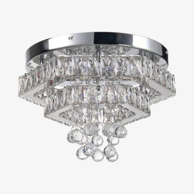 The Range Hexagon Double-layer Stainless Steel Crystal Ceiling Light - Chrome Colour