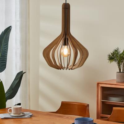 The Range EGLO Velasco Steel  Natural Wood Pendant Light - black