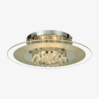 The Range Delmar Flush Ceiling Round 6 Light Polished Chrome, Glass, Crystal - Polished Chrome