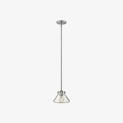 The Range Congress 1 Light Dome Ceiling Pendant Chrome Clear Glass, E27 - Chrome