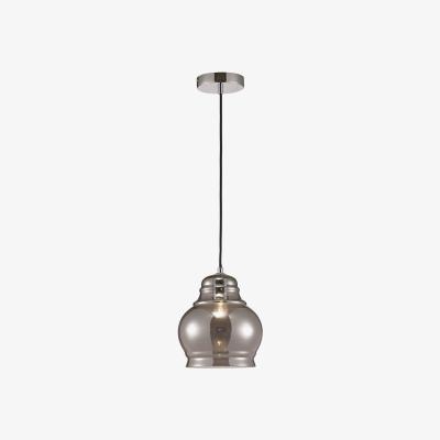 The Range Ariel Large Dome Ceiling Pendant E27 Polished Chrome, Smoke Glass - Polished Chrome