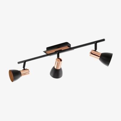 The Range Barnham Black and Copper 3-Spotlight Fitting - Black