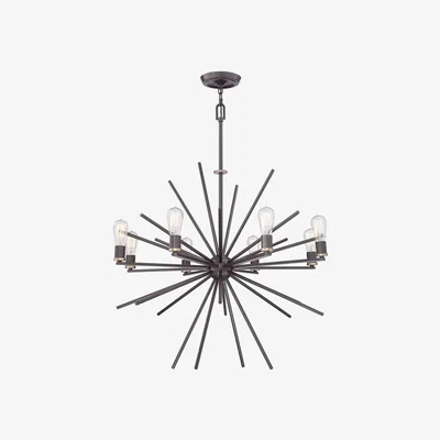 The Range Carnegie 8 Light Ceiling Pendant Western Bronze Finish, E27 - Western Bronze
