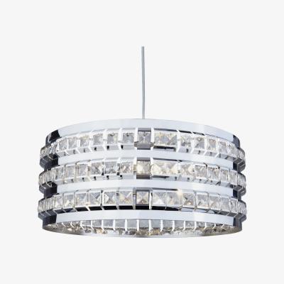 The Range 3 Light Chrome Beaded Pendant  - Silver