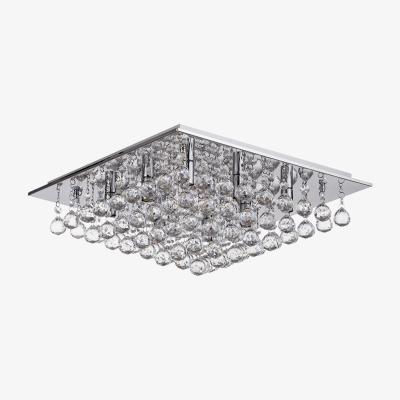 The Range Galaxy 8 Light Square Flush Ceiling Light - Chrome