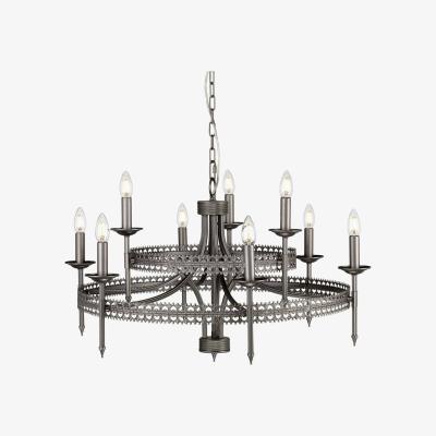 The Range Crown 9 Light Chandelier Iron Finish, E14 - Iron