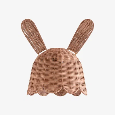 The Range Bella Rattan Wicker Bunny Easy Fit Ceiling Light Shade and LED Bulb - Brown