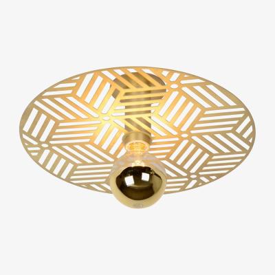 The Range Olenna Retro Flush Ceiling Light Matt Gold Brass - Brass