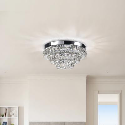 The Range Lifeideas Round Three-Layer Crystal Ceiling Light - Chrome