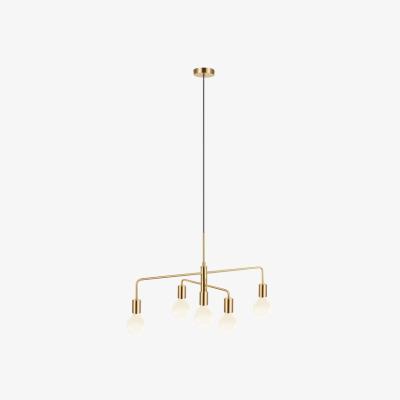 The Range Gloom Multi Arm Pendant Ceiling Light Brass, E27 - Brass